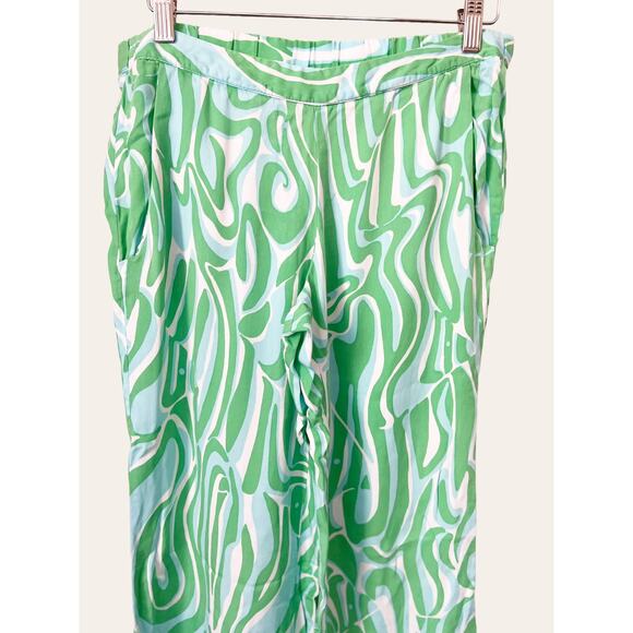 Lilly Pulitzer Cambridge Green Groovy Print Wide Leg Pull-On Palazzo Pant Size S - Picture 4 of 6